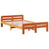 vidaXL Estructura de cama sin colch&oacute;n madera maciza marr&oacute;n 135x190 cm
