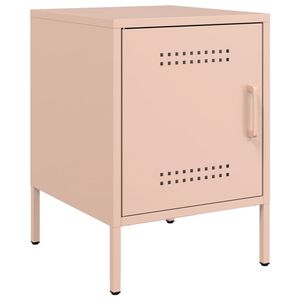 vidaXL Mesita de noche de acero rosa 36x39x50,5 cm