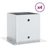 vidaXL Bases para postes cuadradas 4 uds. Plata 141x141 mm