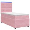 vidaXL Cama de muelles con LED y colch&oacute;n Rosa 90 x 200 cm Terciopelo