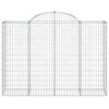 vidaXL Cestas gaviones 15 uds forma de arco hierro 200x50x140/160 cm