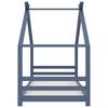vidaXL Estructura de cama infantil madera maciza pino gris 90x200 cm