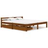 vidaXL Estructura de cama con 2 cajones pino marr&oacute;n miel 160x200 cm