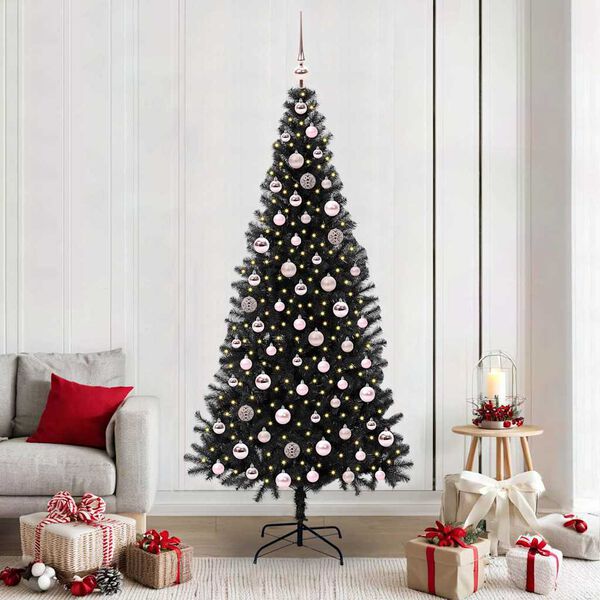 vidaXL &Aacute;rbol de Navidad con 300 LED con soporte Negro 210 cm PVC