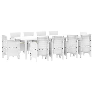 vidaXL Conjunto de Comedor de Jard&iacute;n 11 pcs Blanco Polipropileno