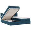 vidaXL Cama otomana con colchones y luces LED azul oscuro 200x200 cm
