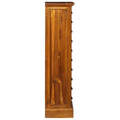 vidaXL Armario de 10 cajones de madera maciza de teca 35x30x120 cm