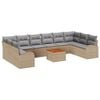 vidaXL Conjunto de sof&aacute;s de jard&iacute;n 11 uds. Beige rat&aacute;n sint&eacute;tico