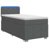 vidaXL Cama con Base Tapizada, Colch&oacute;n y Luz LED Gris oscuro Tela
