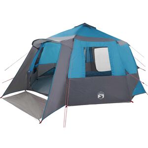 vidaXL Tienda de campa&ntilde;a para 12 personas con techo Azul y gris