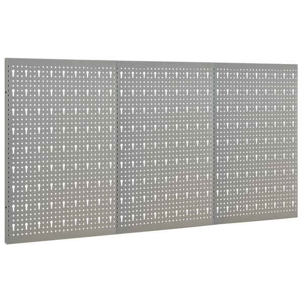 vidaXL Tableros de clavijas para pared 3 unidades acero 40x58 cm