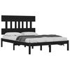 vidaXL Estructura de cama de madera maciza negra 140x190 cm
