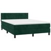 vidaXL Cama box spring colch&oacute;n y LED terciopelo verde oscuro 140x200cm