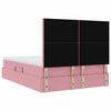 vidaXL Cama con almacenamiento y LED Rosa 140 x 200 cm Terciopelo