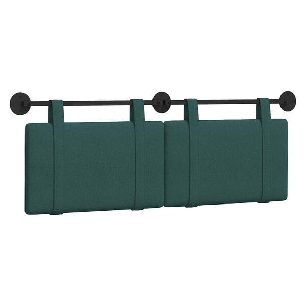 vidaXL Cabecera Colgante Liso Verde oscuro 150 x 55 x 5 cm tela