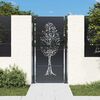 vidaXL Puerta de jardín antracita 100x175 cm de acero con diseño de árbol