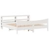 vidaXL Estructura cama cabecero madera maciza pino blanco 180x200 cm