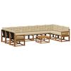 vidaXL Conjunto de sof&aacute;s de exterior con coj&iacute;n 11 pcs Natural y Beige