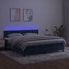 vidaXL Cama box spring colch&oacute;n y LED terciopelo azul oscuro 160x200 cm