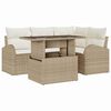 vidaXL Conjunto de sof&aacute; de jard&iacute;n 5 uds. 4-N&uacute;mero de plazas Beige