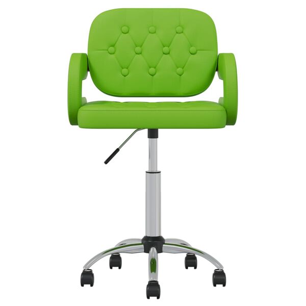 vidaXL Silla de comedor giratoria de cuero sint&eacute;tica verde