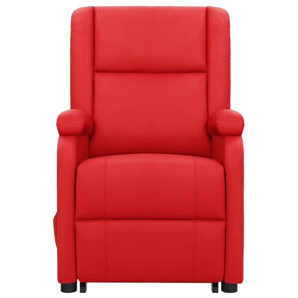 vidaXL Sill&oacute;n de masaje elevable cuero sint&eacute;tico rojo
