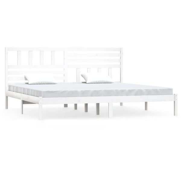 vidaXL Cama sin colchón madera maciza de pino blanca 180x200 cm