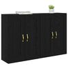 vidaXL Mueble de pared 2 pcs Roble Negro 69,5 x 34 x 90 cm