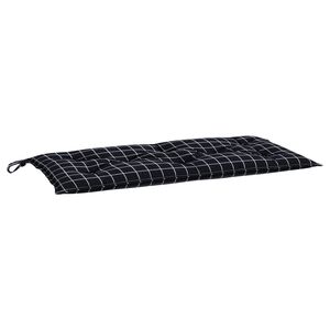 vidaXL Coj&iacute;n de banco jard&iacute;n tela Oxford a cuadros negro 100x50x7 cm