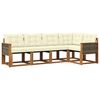 vidaXL Conjunto de sof&aacute;s de exterior con coj&iacute;n 5 pcs Natural y Crema