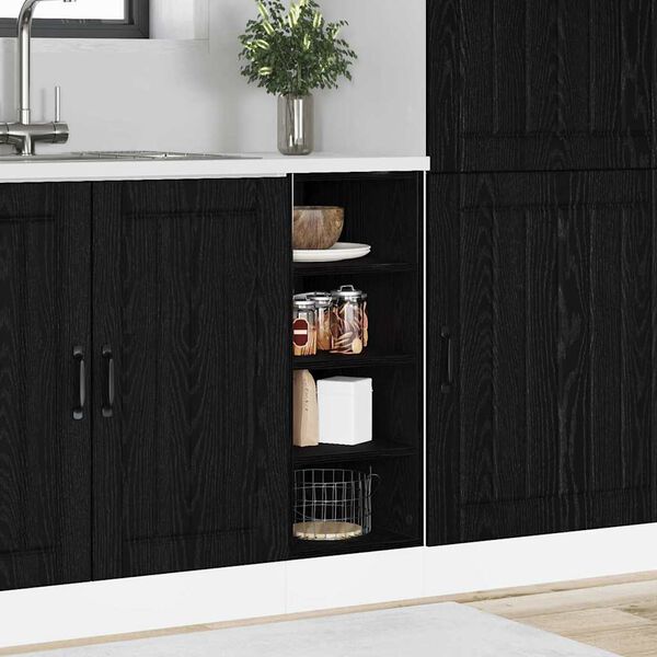 vidaXL Gabinete Base de Cocina Roble negro 30 x 44,5 x 81,5 cm
