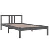 vidaXL Estructura de cama sin colch&oacute;n madera maciza gris 100x200 cm