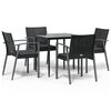 vidaXL Juego comedor jard&iacute;n 5 piezas y cojines rat&aacute;n sint&eacute;tico y acero