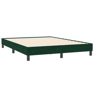 vidaXL Estructura cama sin colch&oacute;n terciopelo verde oscuro 140x190 cm