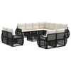 vidaXL Conjunto de sof&aacute;s de jard&iacute;n 12 uds. Negro y Blanco Crema