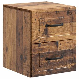 vidaXL Mesita de Noche de Pared Madera envejecida 34,5 x 33 x 40 cm