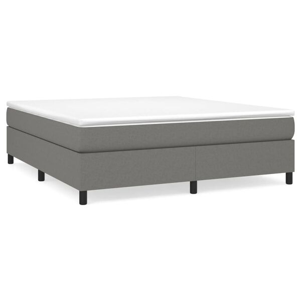 vidaXL Cama box spring con colchón tela gris oscuro 180x200 cm