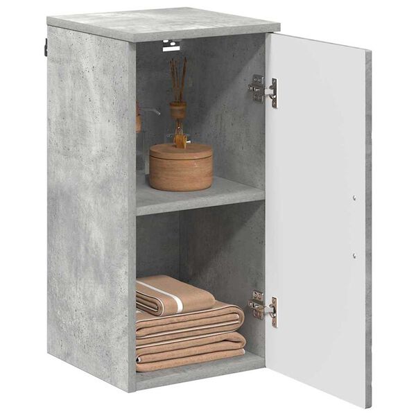 vidaXL Gabinete de Ba&ntilde;o con puerta Gris Concreto 30 x 31,5 x 61 cm