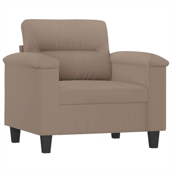 vidaXL Sill&oacute;n con taburete tela de microfibra gris taupe 60 cm