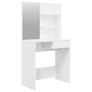 vidaXL Tocador con espejo blanco brillante 74,5x40x141 cm
