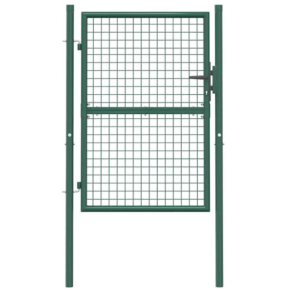 vidaXL Puerta de valla de acero 100 x 125 cm verde