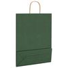 vidaXL Bolsas de papel con asas 250 uds verde 32x12x42 cm