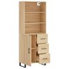 vidaXL Aparador alto madera contrachapada color roble 69,5x34x180 cm