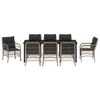 vidaXL Conjunto de Comedor de Jard&iacute;n 9 pcs Gris Claro rat&aacute;n sint&eacute;tico