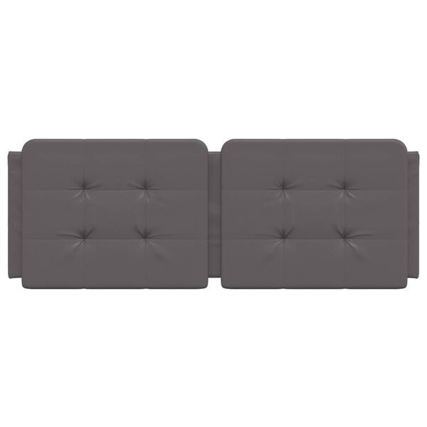 vidaXL Cabecero de cama acolchado Zadar cuero sint&eacute;tico gris 140 cm