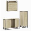 vidaXL Set de muebles de ba&ntilde;o 3 pzas madera contrachapada roble Sonoma
