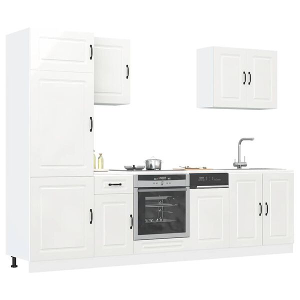 vidaXL Mueble cocina Kalmar blanco de alto brillo 7 pzas