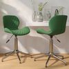 vidaXL Sillas de comedor giratorias 2 unidades terciopelo verde oscuro