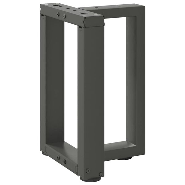 vidaXL Patas para mesa de centro en forma de T (2 unidades), antracita, 28 x 25 x (42-43) cm, acero