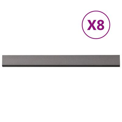 vidaXL Paneles revestimiento de pared 8 unidades WPC gris 170x15 cm